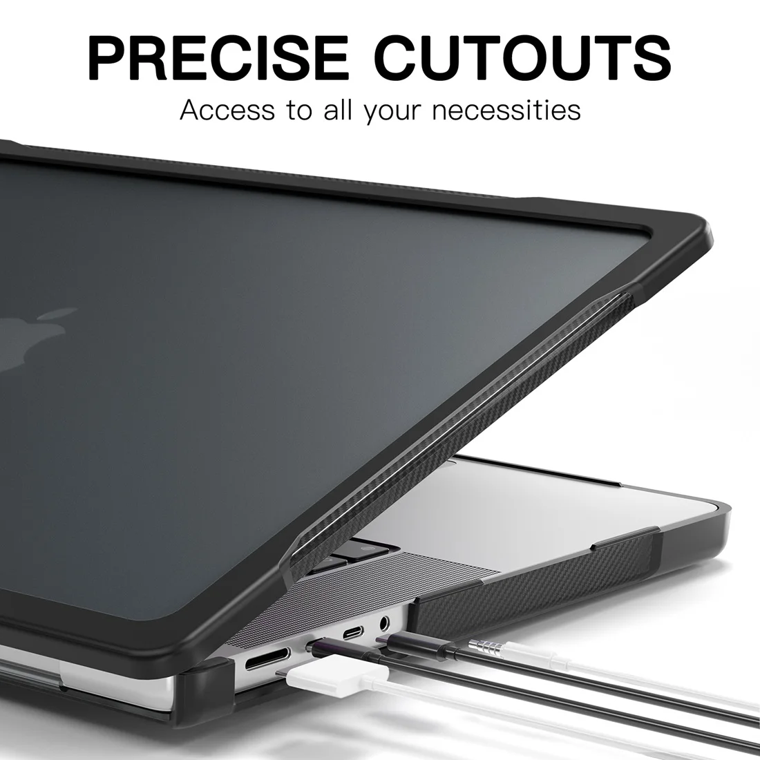 Imagem -04 - Estojos Resistentes a Choque Fosco para Macbook Pro Soft Tpu Bumper Estojo de Liberação A2442 A2779 m1 m2 Pro Max 14 2023 2023 2023