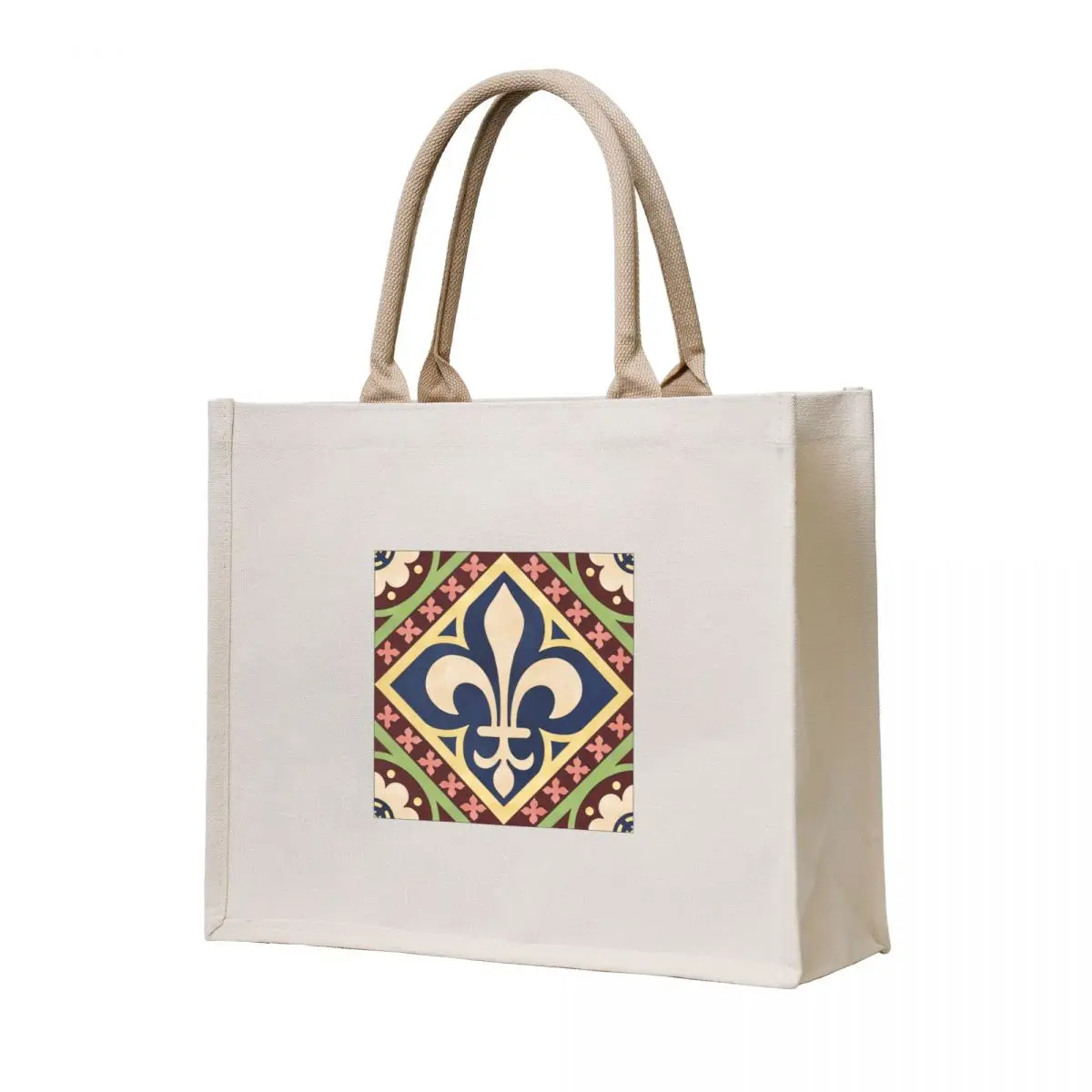 

Fleur De Lys Tile Reproduction Tote Bag Shopper bag female bag handbag custom tote