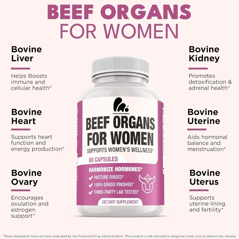 

Women's Beef Organ Supplement - Women's Overall Energy Health Support -60 capsules