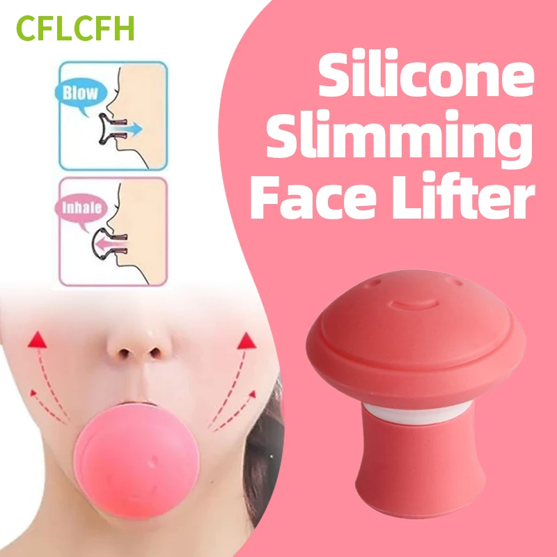 

Face Slimming Double Chin V-Shape Silica Gel Mouth Jaw Exerciser Facial Lifting Anti-Wrinkle Removal Blow Breath Face Lift Tool