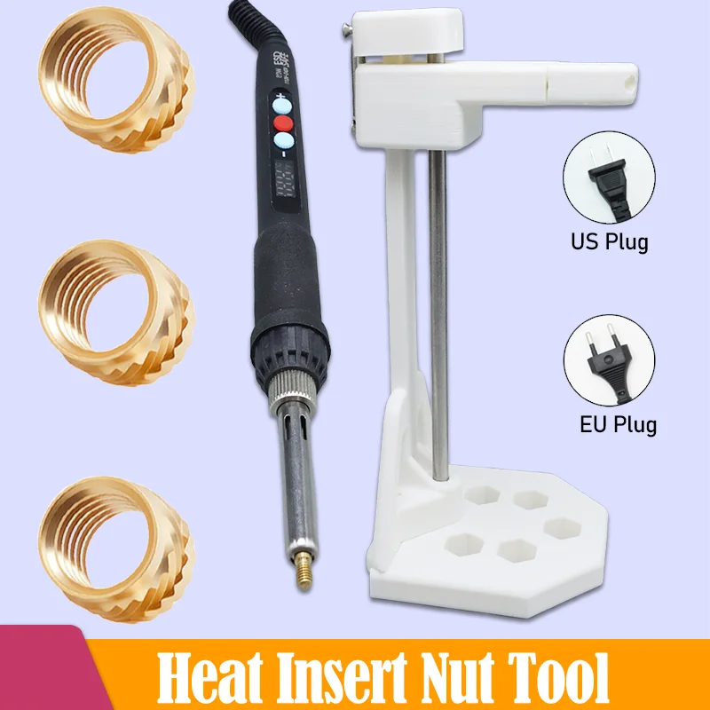 

Инструмент для тепловой вставки, простой пресс, сделай сам, ручная вставка, 3D-печать, пластиковая машина, паяльник, латунная резьбовая вставка, гаечный расплавленный