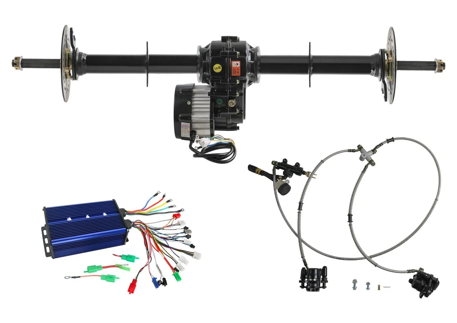 

Комплект задней оси 72В 1500Вт с дифференциальным двигателем и контроллером тормозов для квадроциклов, трициклов и картов