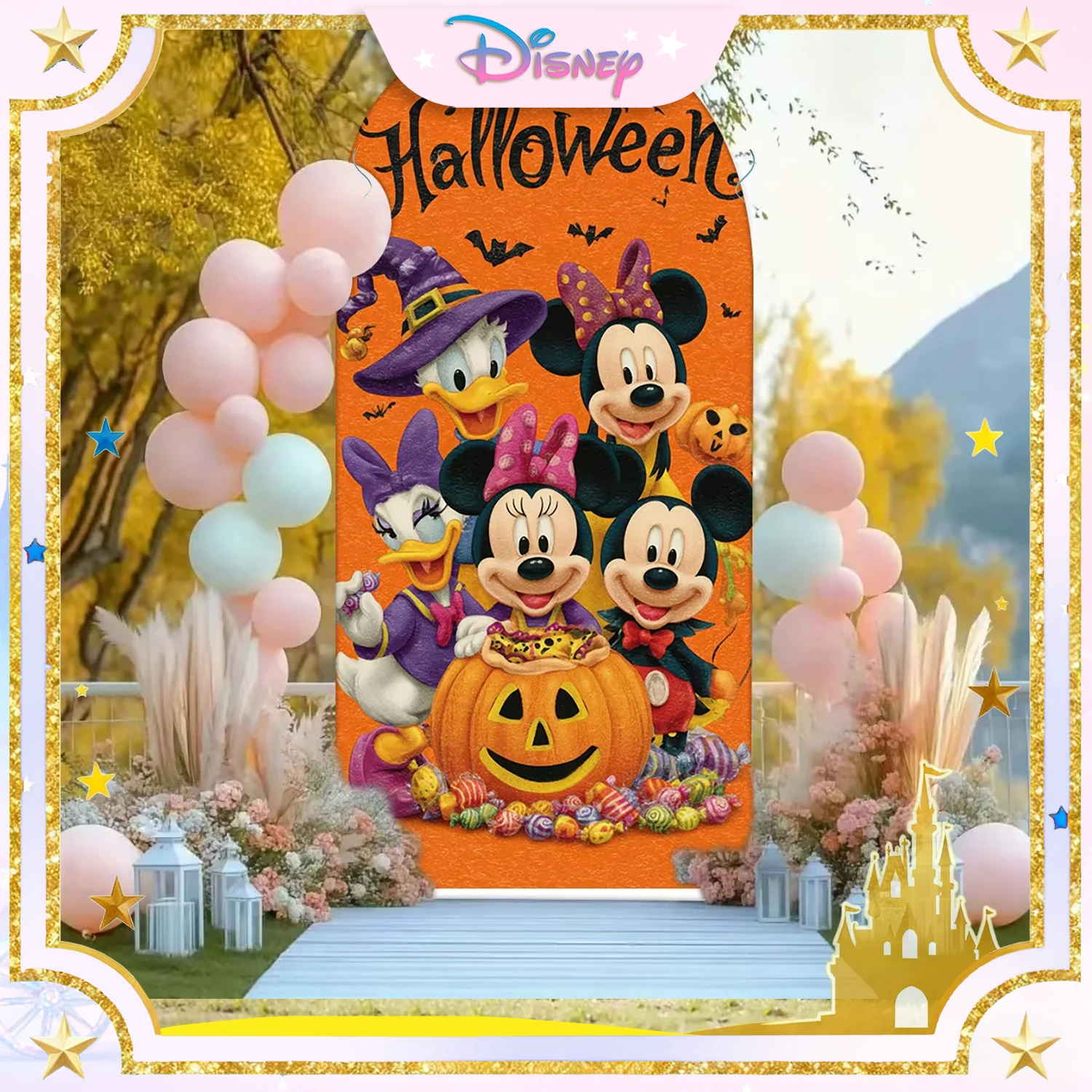 

Disney Mickey & Friends Halloween Colorful Party Backdrop