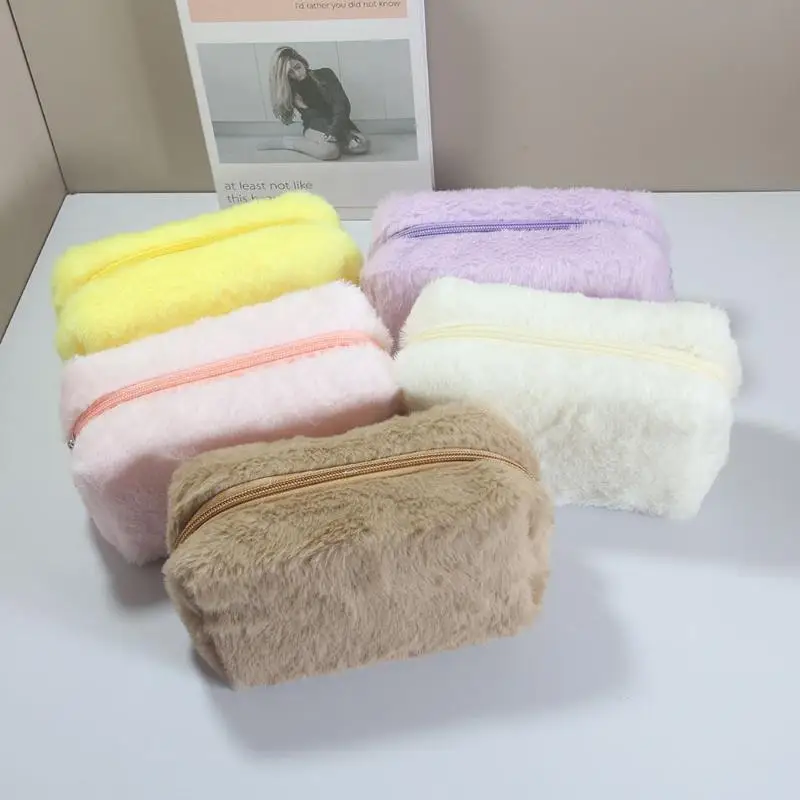 Plush Makeup Bags For Women Soft Travel Organizer Cosmetic Bag Young Lady Girls Make Up Case Necessaries