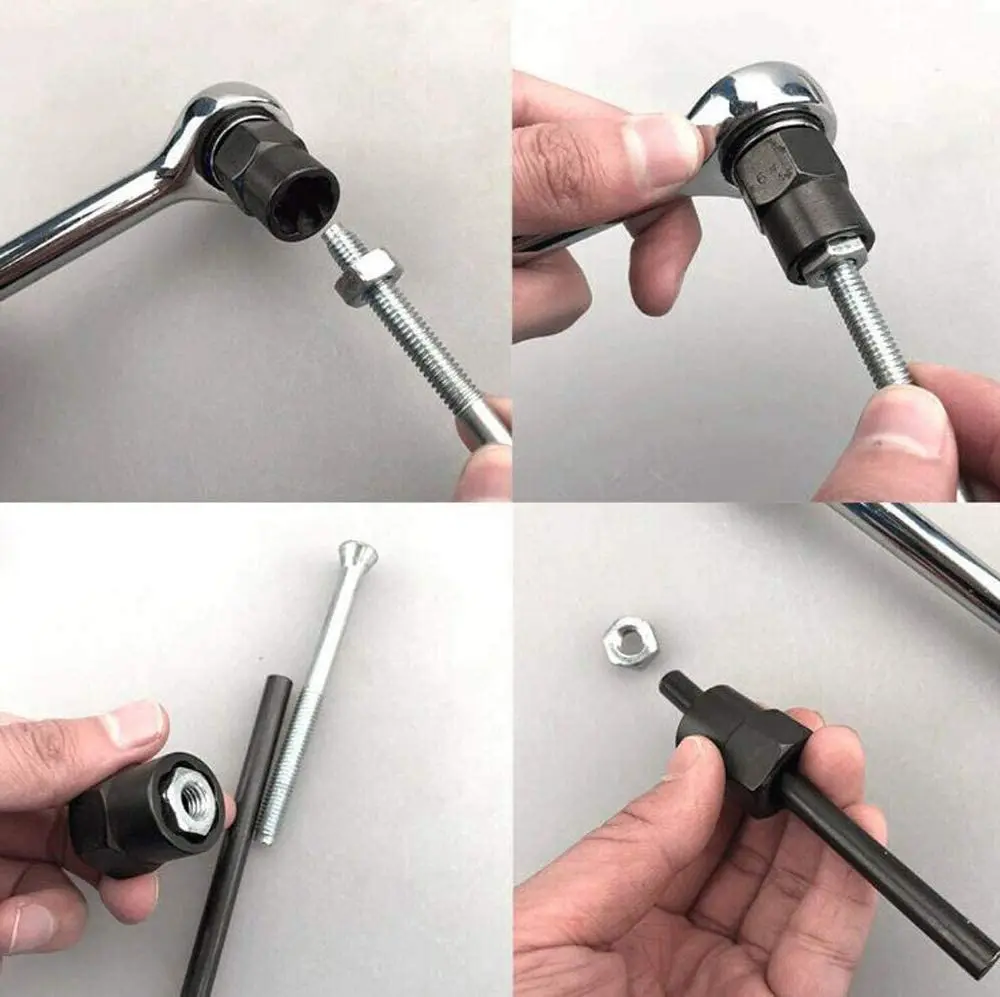 10Pcs 너트 리무버, 9-19mm 충격 너트 추출기 세트, 너트 추출기 소켓, 볼트 리무버 세트, 드라이브 소켓 키트, 잠금 소켓 도구