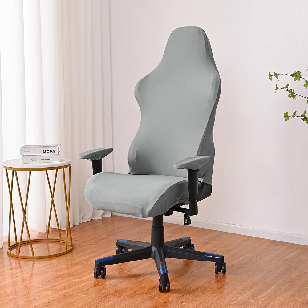 1PC Black Milk silk solid color e-sports chair cover, internet cafe sports seat chair cover, dustproof elastic chair cover