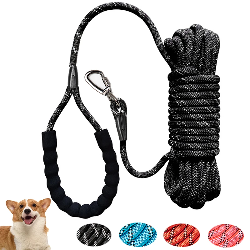 

3/5/10/15m Long Dog Leash Soft Handle Dog Training Leash for Small Medium Large Dog Reflective Dog Walking Traction Rope Outdoor