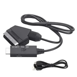 Scart To Hd-compatible Converter Cable Audio Video Adapter Conversion Cable 1m For Hdtv Stb Vhs Dvd