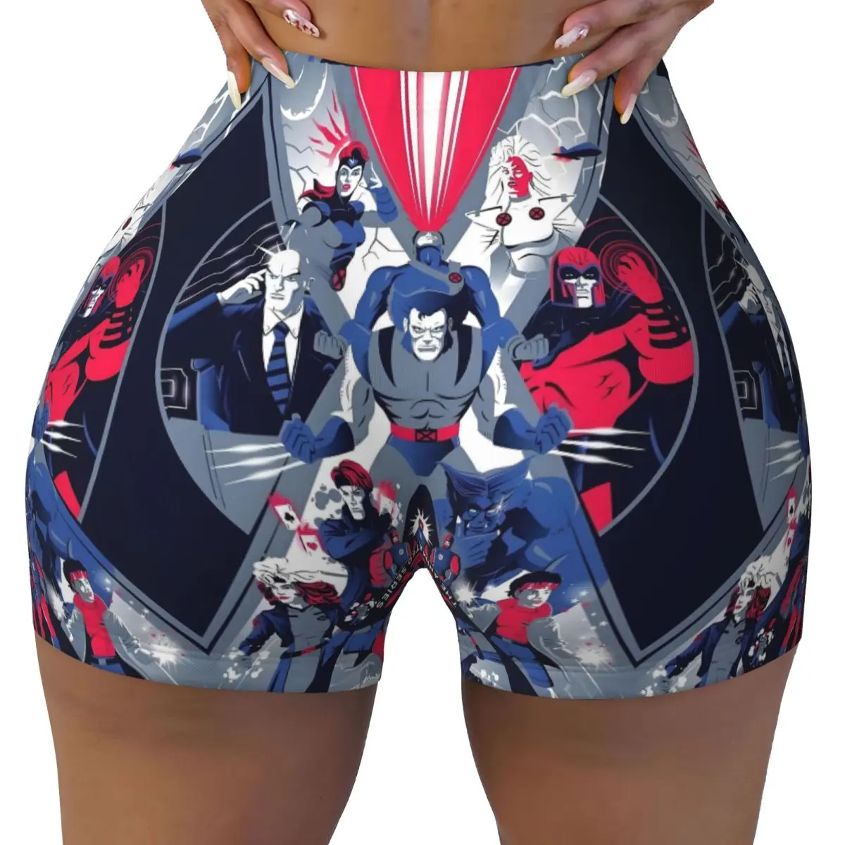 

Custom X-Men Wallpaper Workout Biker Running Shorts Women Comics Gym Yoga Shorts