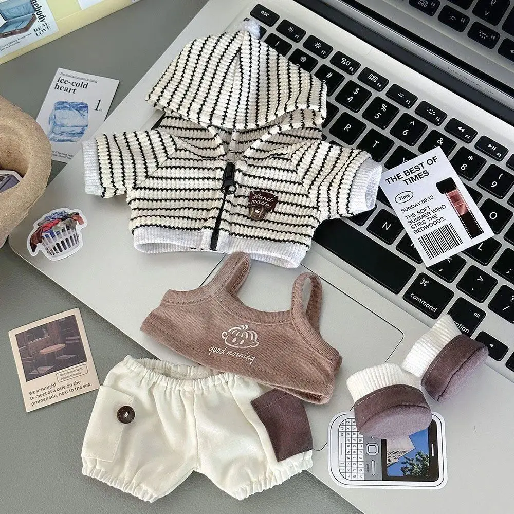 Mooi ontwerp 20 cm katoenen poppenkleertjes dress-up cartoon pluche poppenkleertjes 1 set kawaii katoen pluche poppen rok kindercadeau