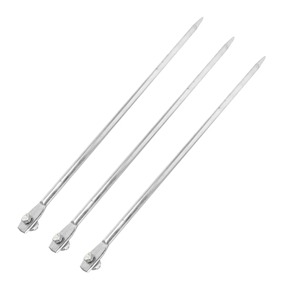 3Pcs 50Cm Galvanized Iron Grounding Rod Set for Home Electrical Earthing Protection Outdoor Residential Industrial Use Ground