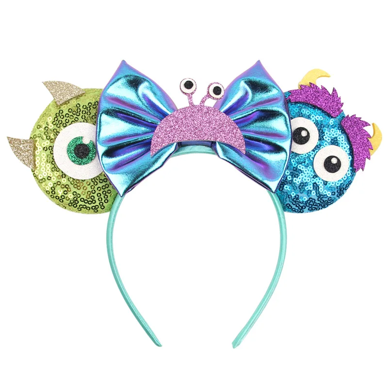 Disney children\'s cartoon hairband monster university green Mickey big eyed role-playing animal headwear