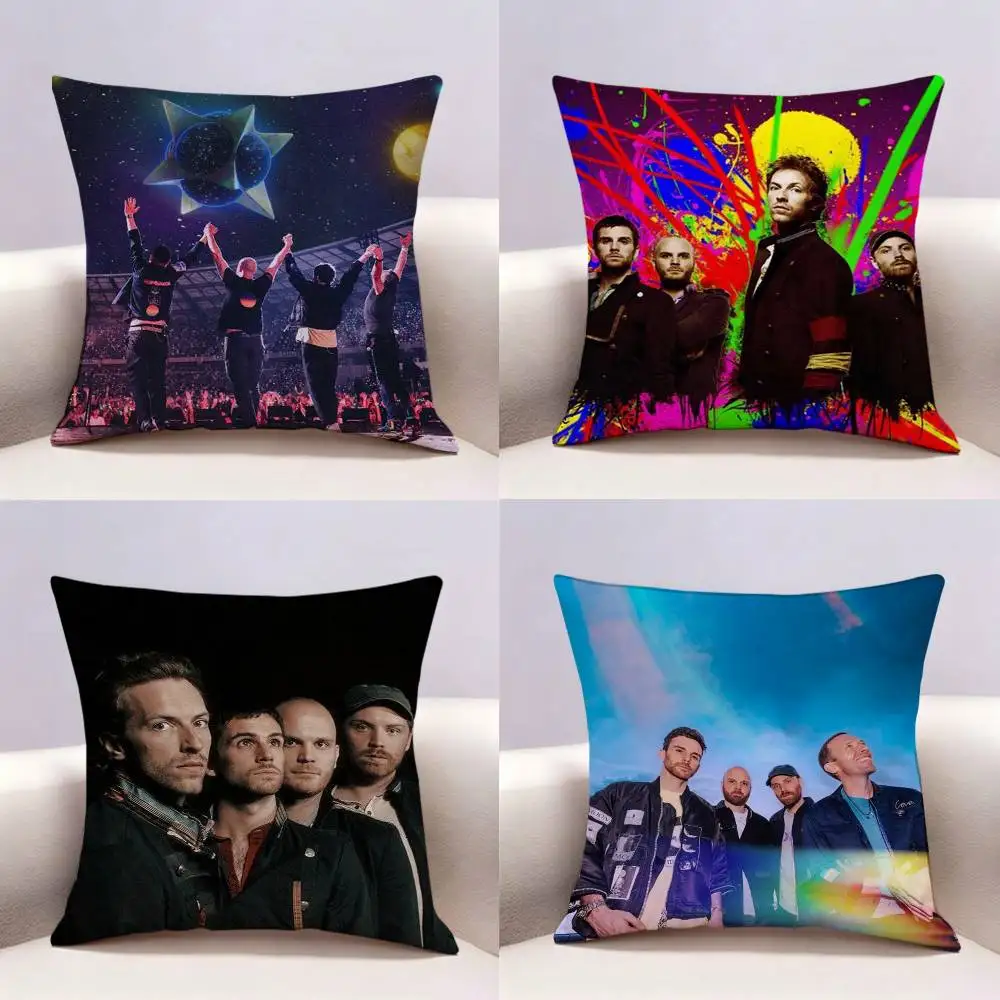 C-Coldplay Band  Double-sided print Pillow Case for Sofa Living Room Home office Decor Protective Cover