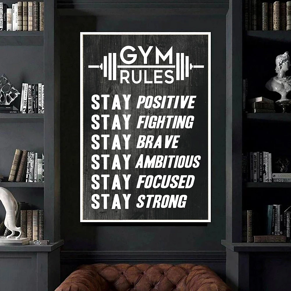 No Days Off Motivational Quote Poster Gym Rule Bodybuilding Canvas Painting Gym Lovers Wall Art Decor for Fitness Home Decor