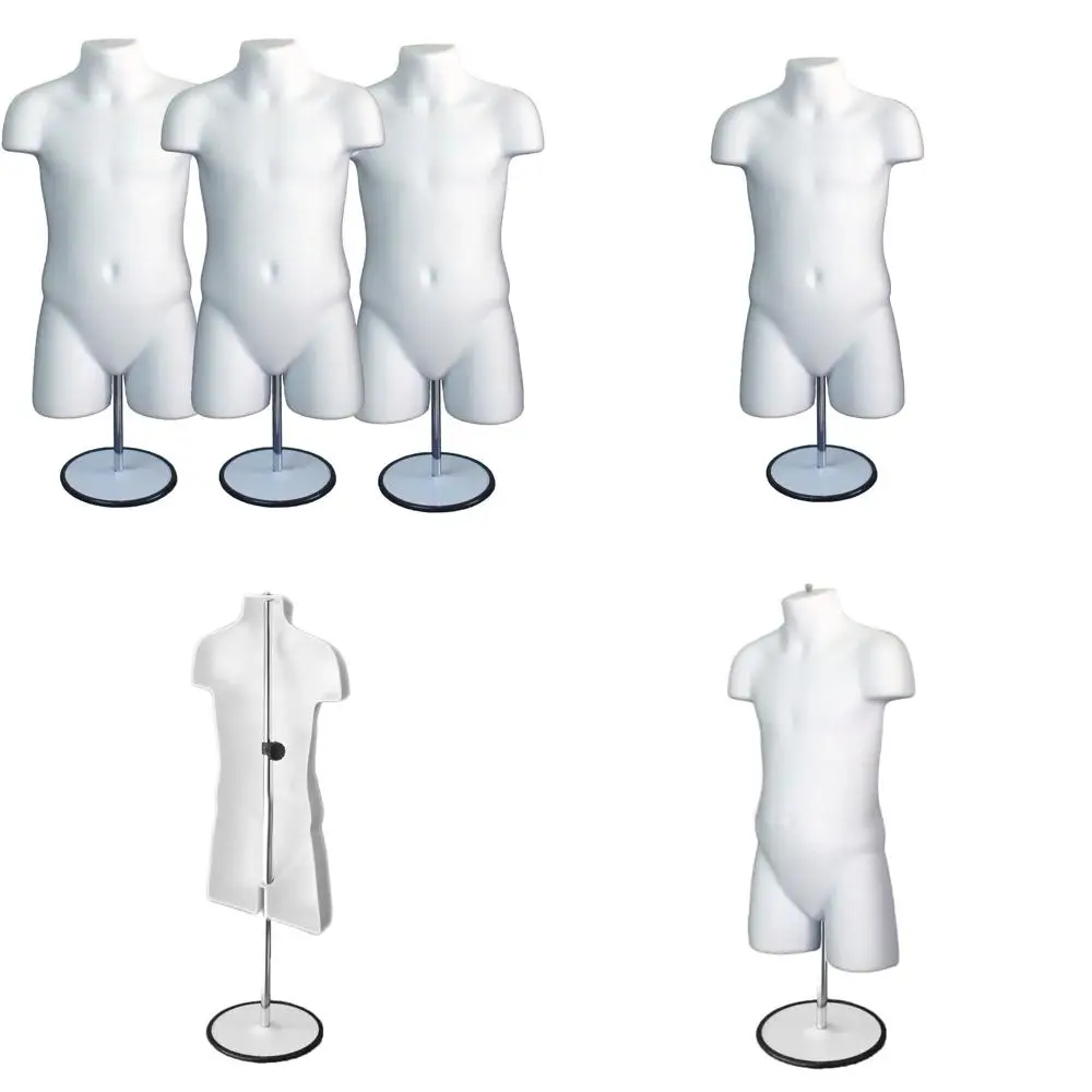 

Набор детских манекенов-стульчиков, с полой спинкой, на металлической подставке, размер 5T-7, белые (3 шт.) для демонстрации и дизайна футболок