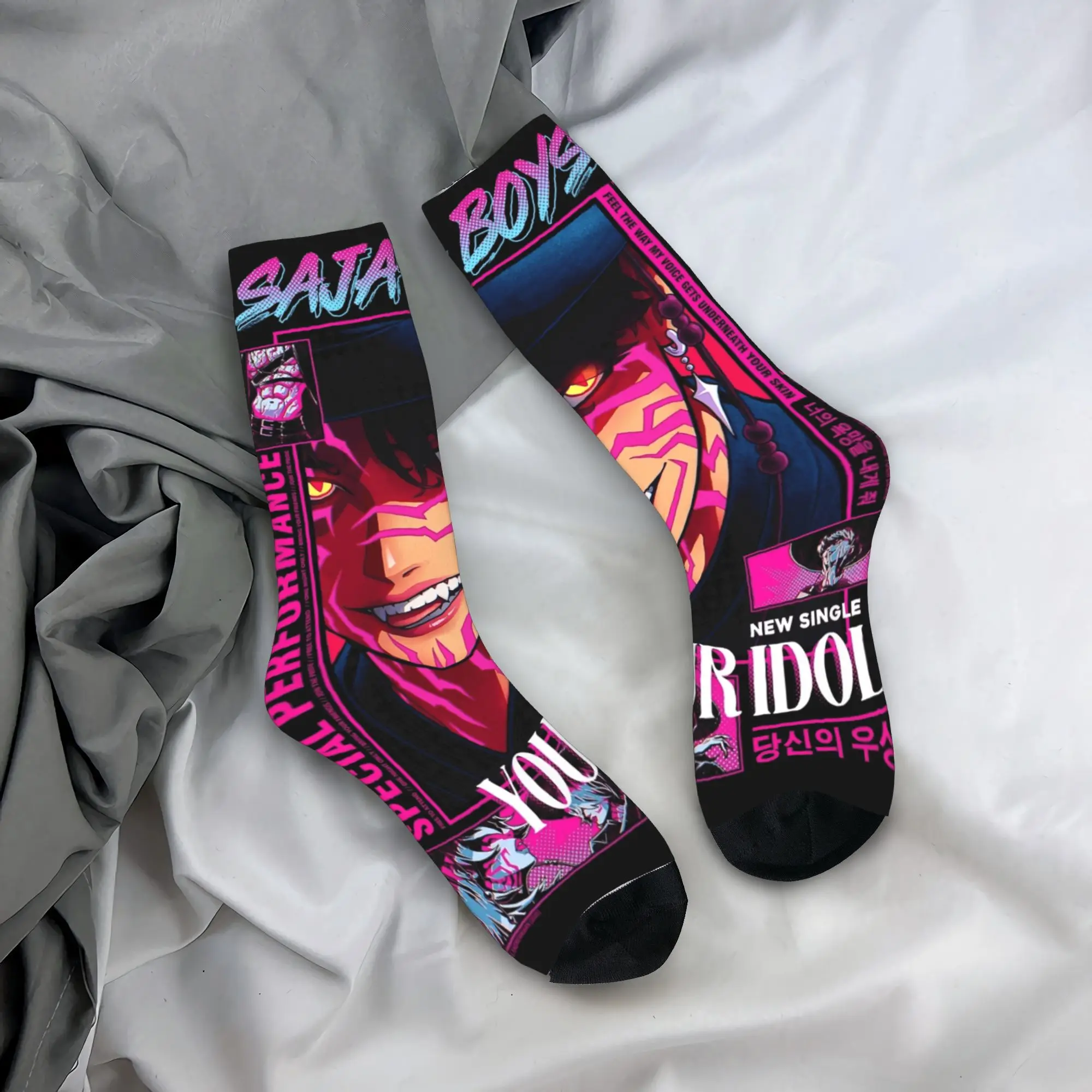 

Saja Boys Jinu YOUR IDOL KPop Demon Hunters Stockings Men's Socks Comfortable Casual Socks Autumn Running Anti Slip Design Socks