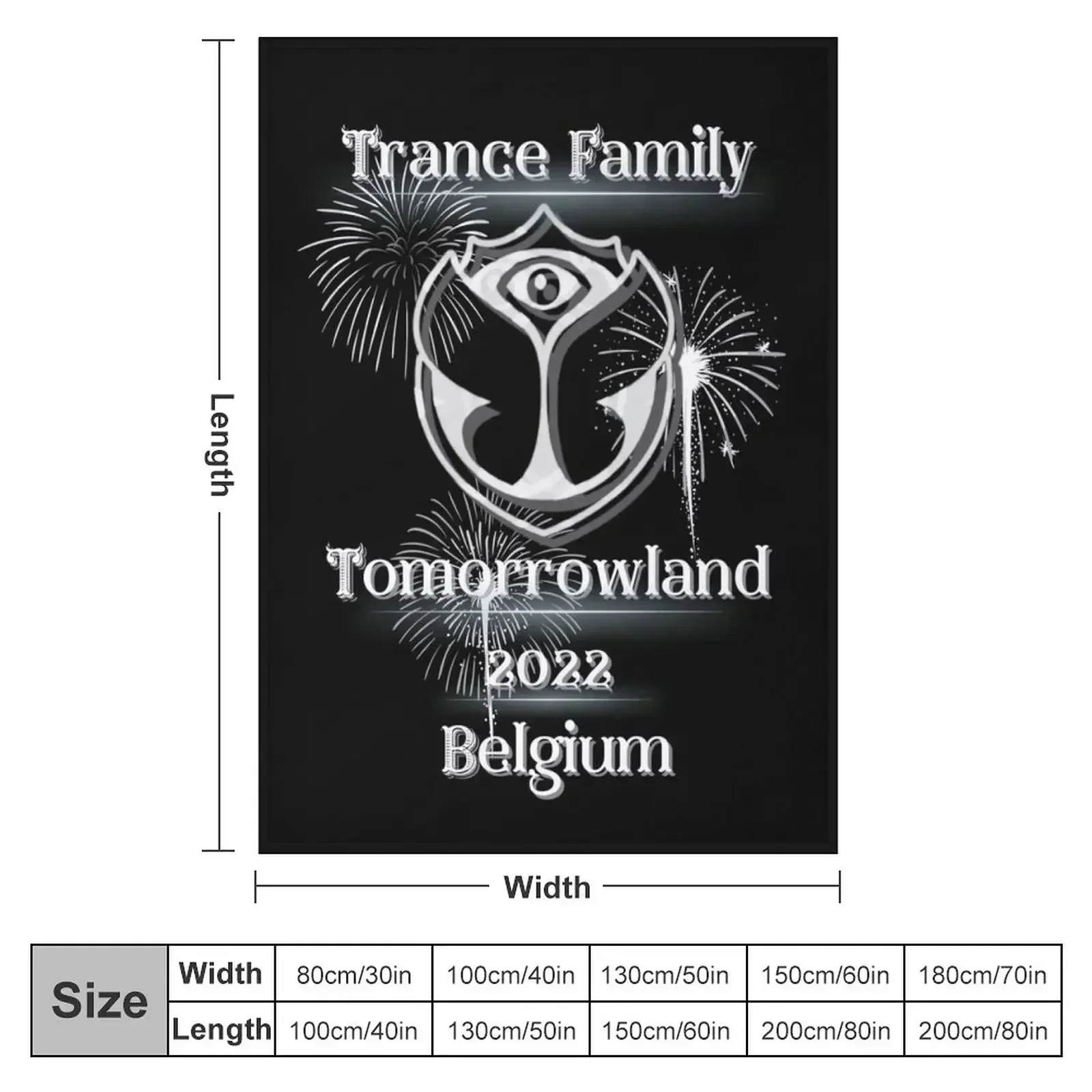 Trance Family.Tomorrowland 2022 Belgium.White Throw Blanket Large halloween Blankets