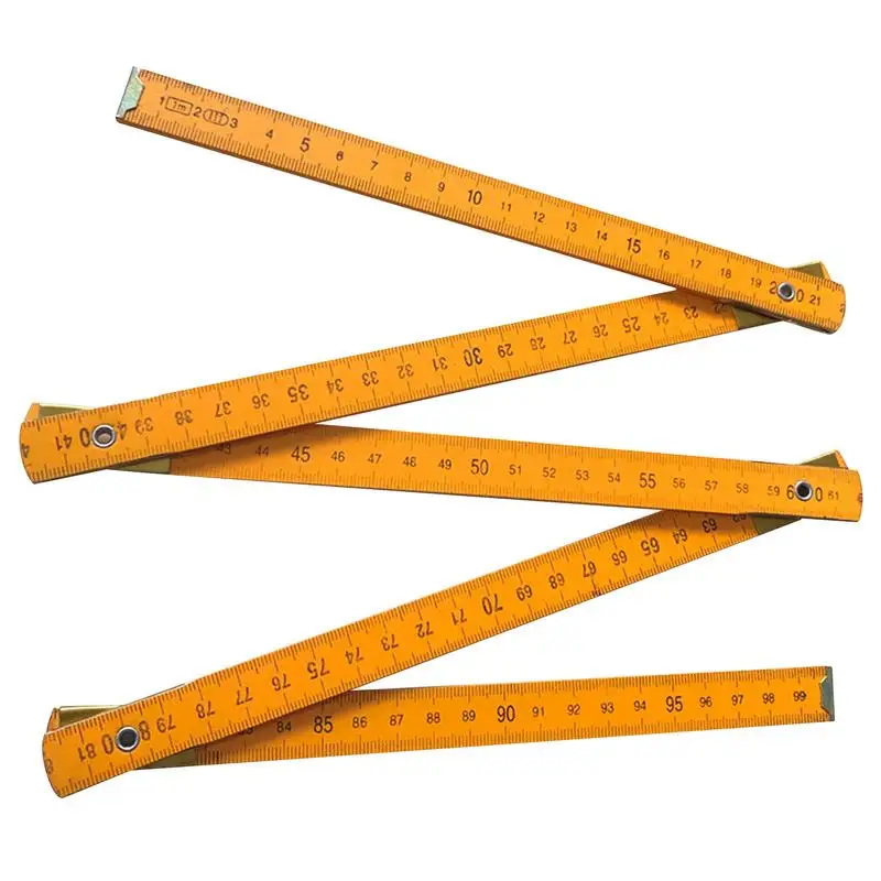 Wooden Measuring Stick 1 Meter Folding Metric Ruler Metric Scale Carpenters Ruler Wood Measuring Ruler For School Supply