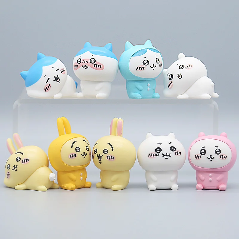 Chiikawa Kawaii Animation Model Ornaments Cartoon Cute Self-deprecating Bear Usagi Hachiwares Desktop Doll Decoration Gifts Toys