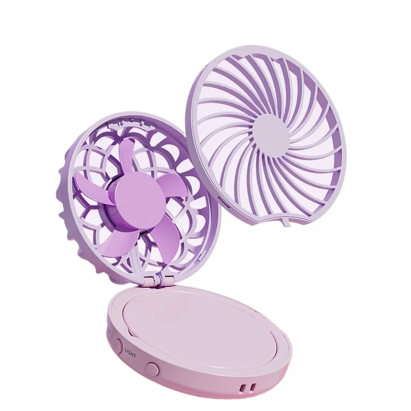 

Mini small fan usb charging portable student portable silent makeup mirror LED long life filling light