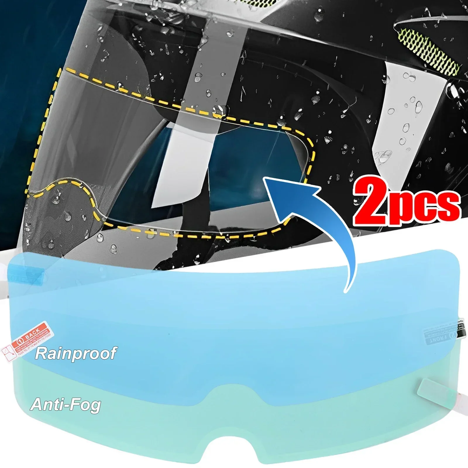 1-2PCS Motorcycle Helmet Clear Rainproof/Anti-fog Film Helmet Lens Durable Nano Coating Sticker Safety Driving Moto Accessories