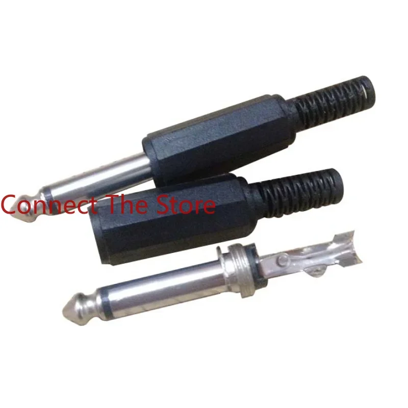 10PCS 6.35 Mono Plug 6.5mm Large Two-core Audio Socket Microphone  6.35mm