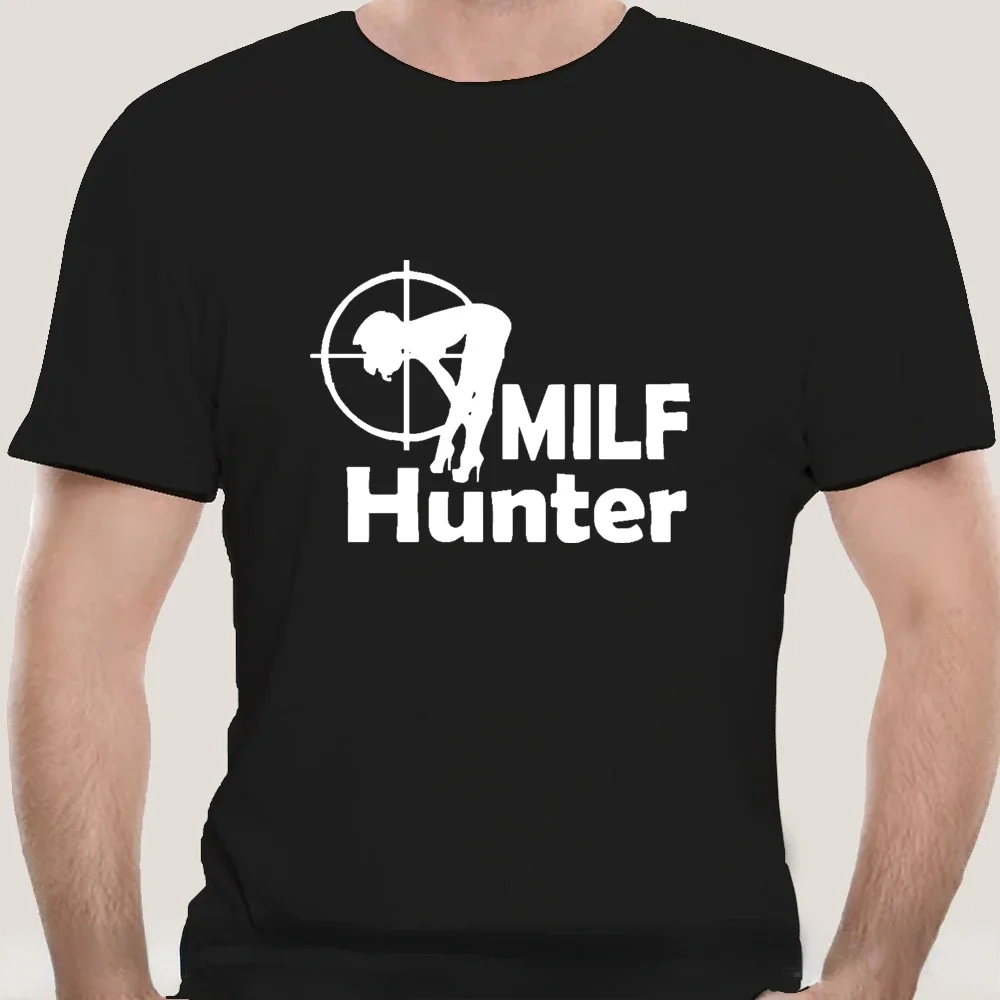 

Men Clothing Milf Hunter Short Sleeve Black T Shirt Funny Tshirt Women Men Casual Loose Tee Ropa Hombre Camisetas