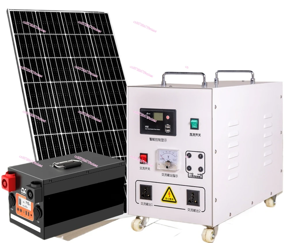 Solar power generation panel 220v household 5000w full set of lithium battery high-power photovoltaic power generation system