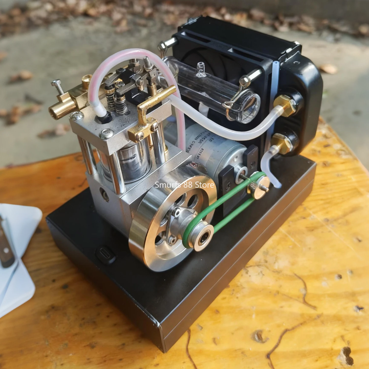 

Vertical Engine Model with Metal Base Transparent Cylinder Engine Model Can Be Started Physical Experiment Model Toy