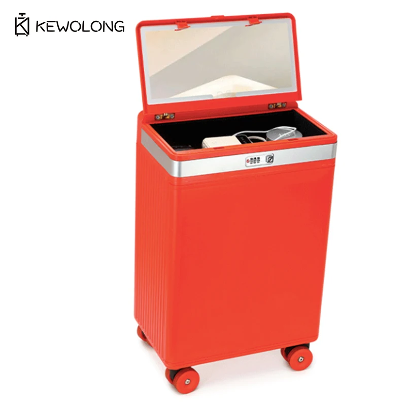 

New 20 Inch Top-Opening Suitcase with Vanity Mirror, USB Charging Port, PC Hard Shell Spinner Rolling Luggage for Travel