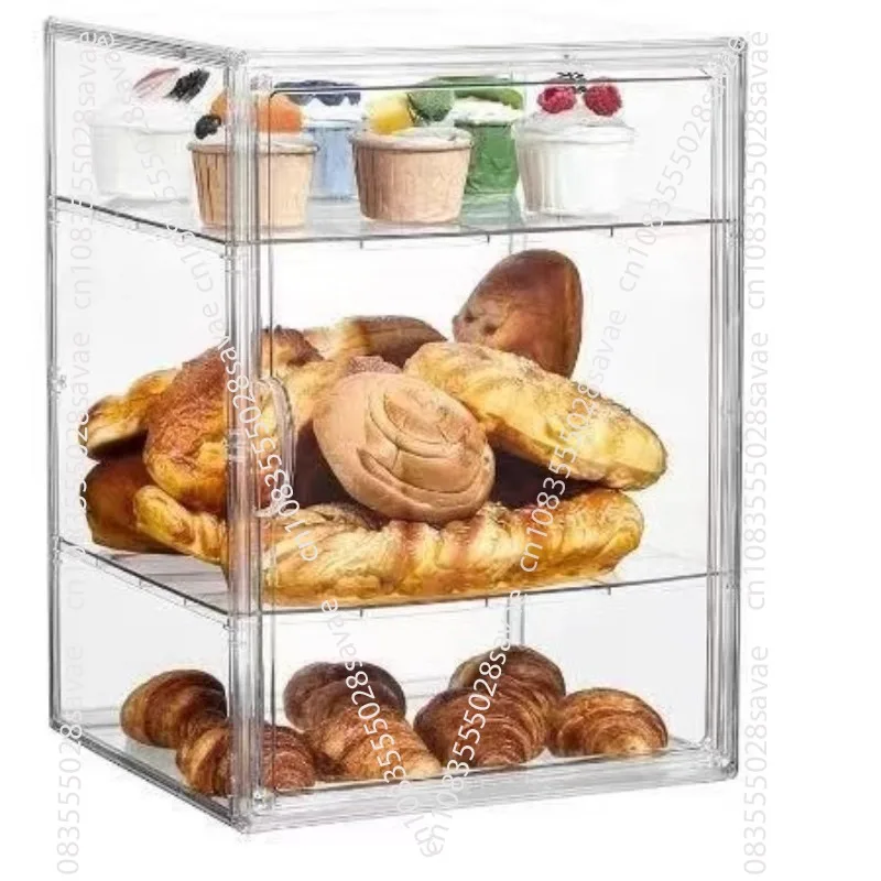 Bakery Pastry Display Cabinet Transparent Bread Box Baking Cake, Rack Bread Storage Box Acrylic