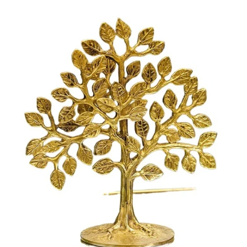 Brass handmade retro three-dimensional happiness tree ornament fortune tree auspicious tree home decoration