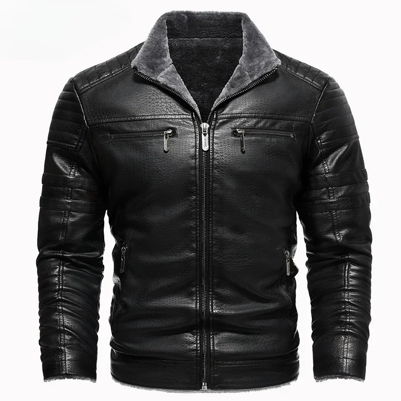 Winter Leather Jacket Men Coat Jackets Coats Faux Leather Vintage Biker Jacket Men To Resist The Wind Windproof Biker Jacket Men