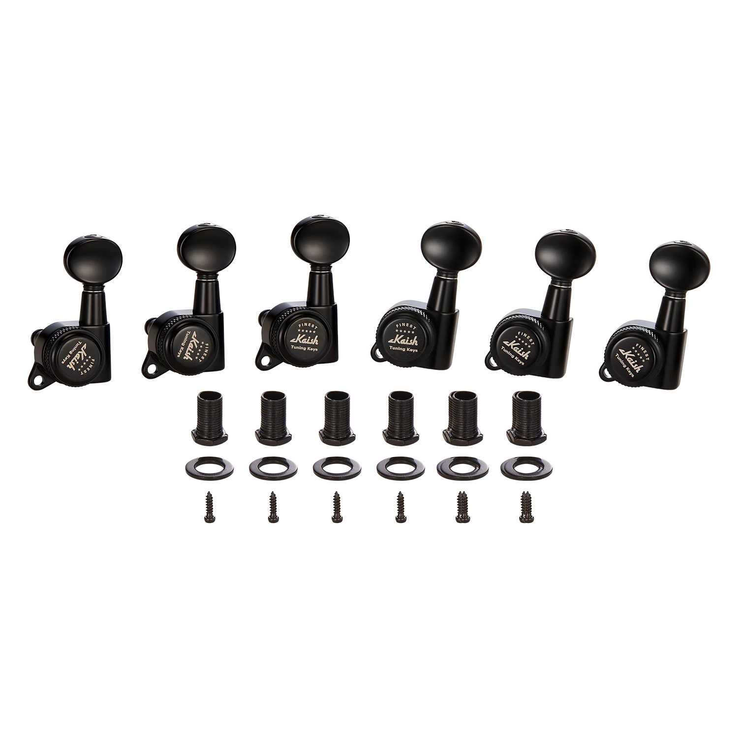 KAISH 18:1 Locking Tuners Tuning Keys Locking Tuning Machines with Mini Oval Buttons for Fender Strat/Tele/Electric Guitars