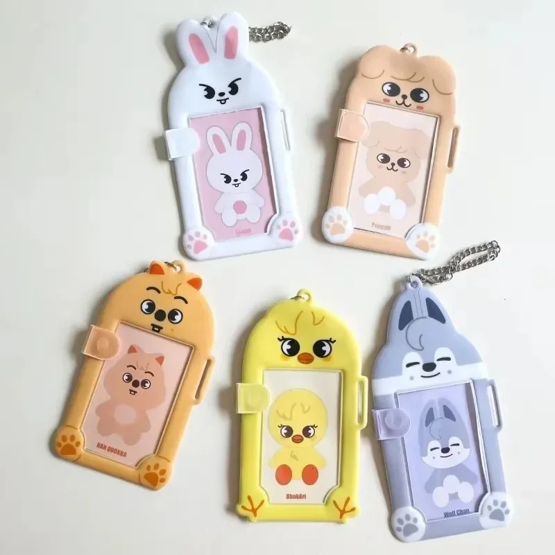 SKZOO Plastic Card Holder 3 Inch Photocard Sleeve Magnetic Suction Irregular Shape Cartoon Kawaii Pendant Protective Cover Gift view 2