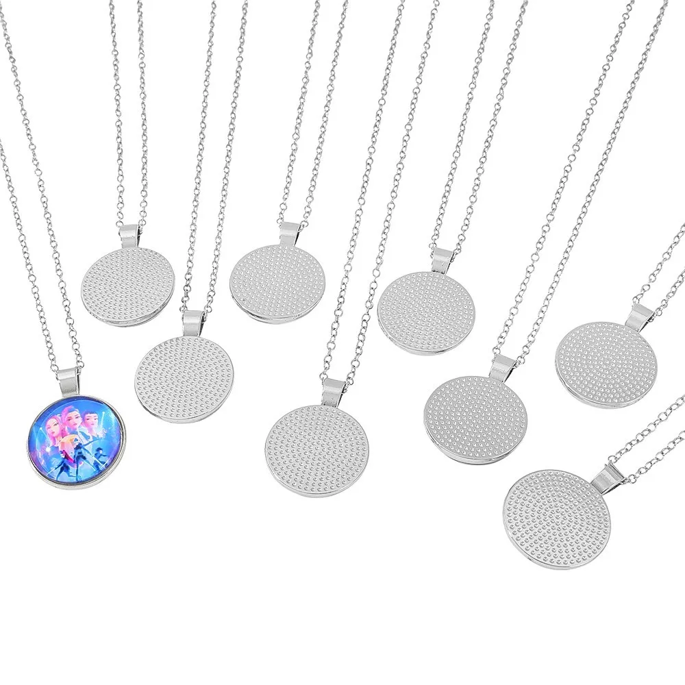 Kpop Demon Hunters Time Gem Runde Halskette Bunter Anhänger Schmuck