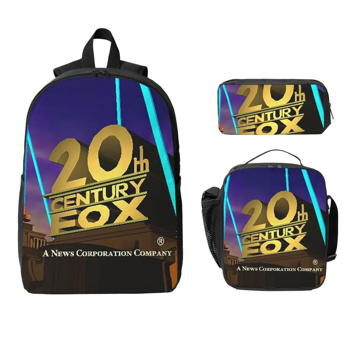 

20th Century Fox Backpack Student Boys Girls BookBag School Bag Laptop Shoulder Bags 3ps Insulated Lunch Bag Pencil Case