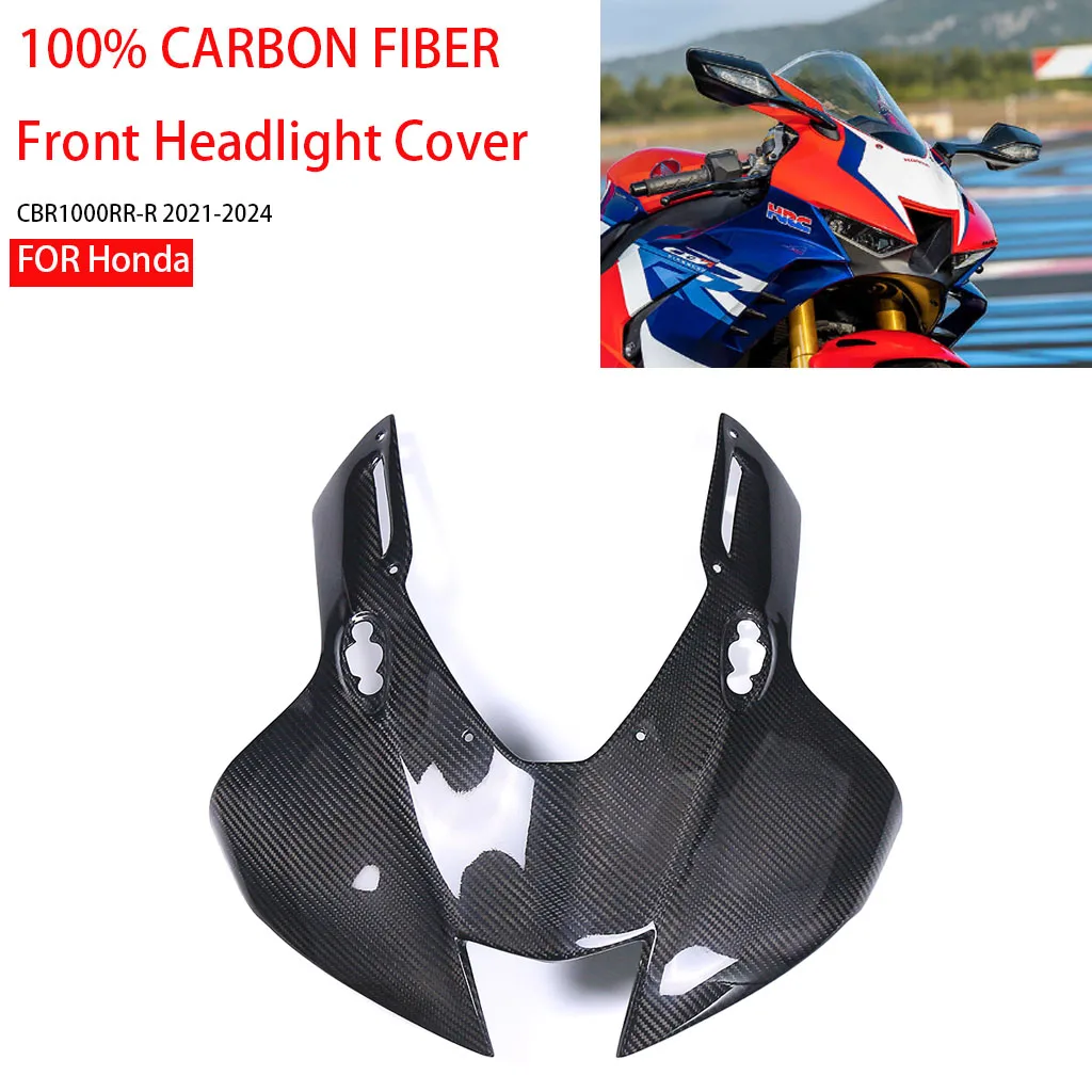 Motorcycle Fairing Kit For Honda CBR1000RR-R 2021-2024 100% Dry Carbon Fiber Front Upper Headlight Cover Protector Accessories