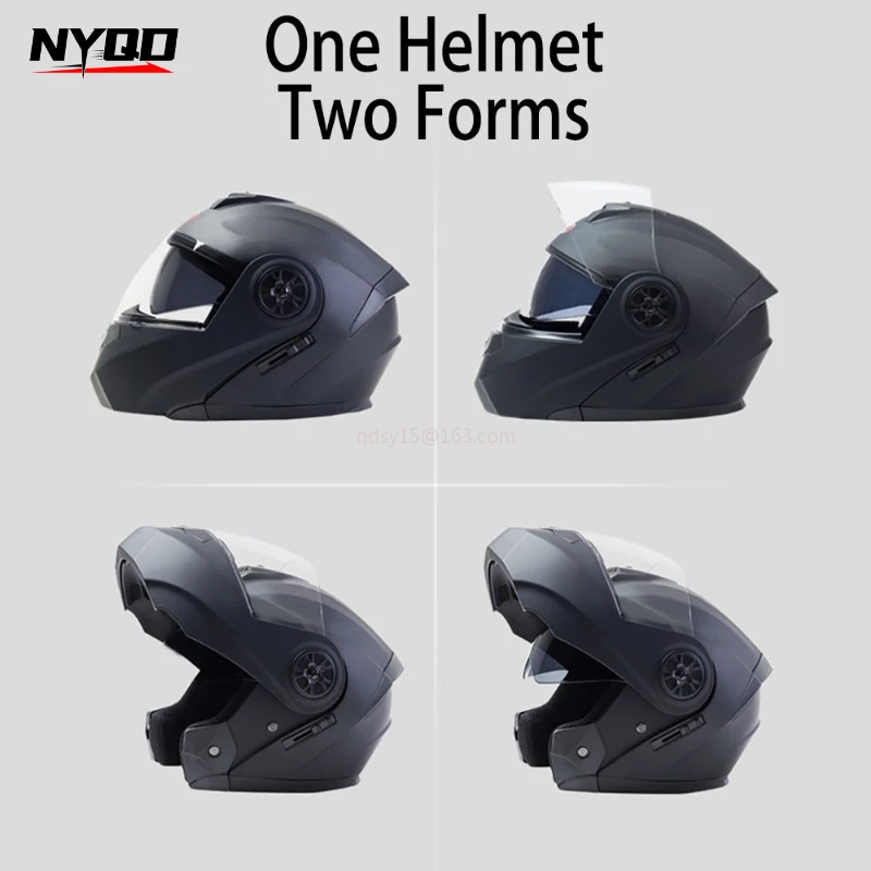 

Modular Motorcycle Helmet Dual Lens Flip Up Front Full Face Helmet Four Seasons Universal Electric Motorbike Riding Helmet