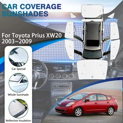 Full Covers Sunshades For Toyota Prius XW20 2003~2009 5door Sun Protection Windows Pads Visor Windshields Shade Car Accessories