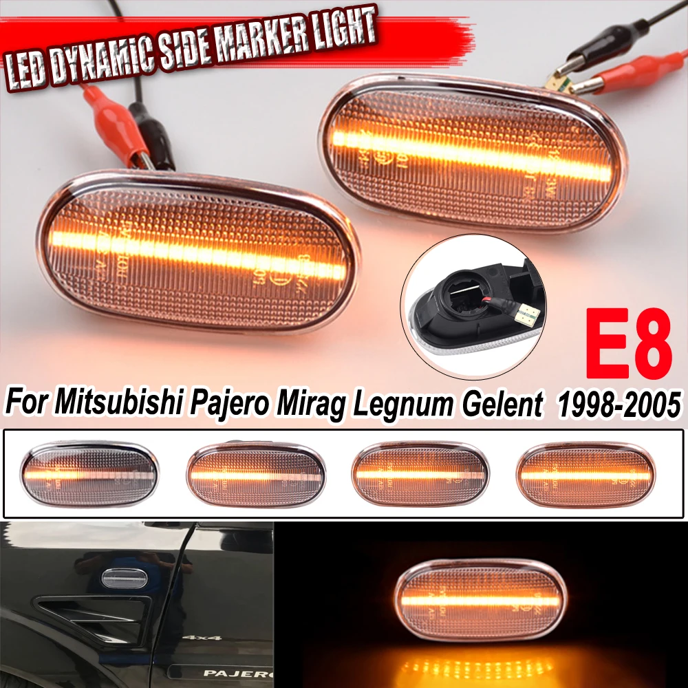 For Mitsubishi Lancer Pajero Mirag Galant 1998-2005 LED Dynamic Side Marker Light Turn Signal Sequential Blinker Indicator