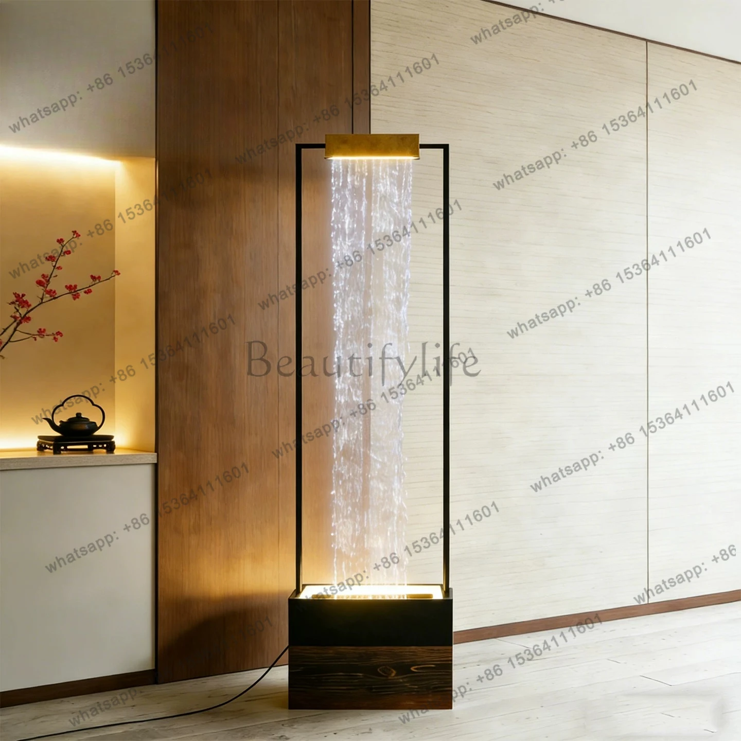 

yj9 Flowing water ornament living room hotel decoration partition modern simple floor cycle landscaping can shine