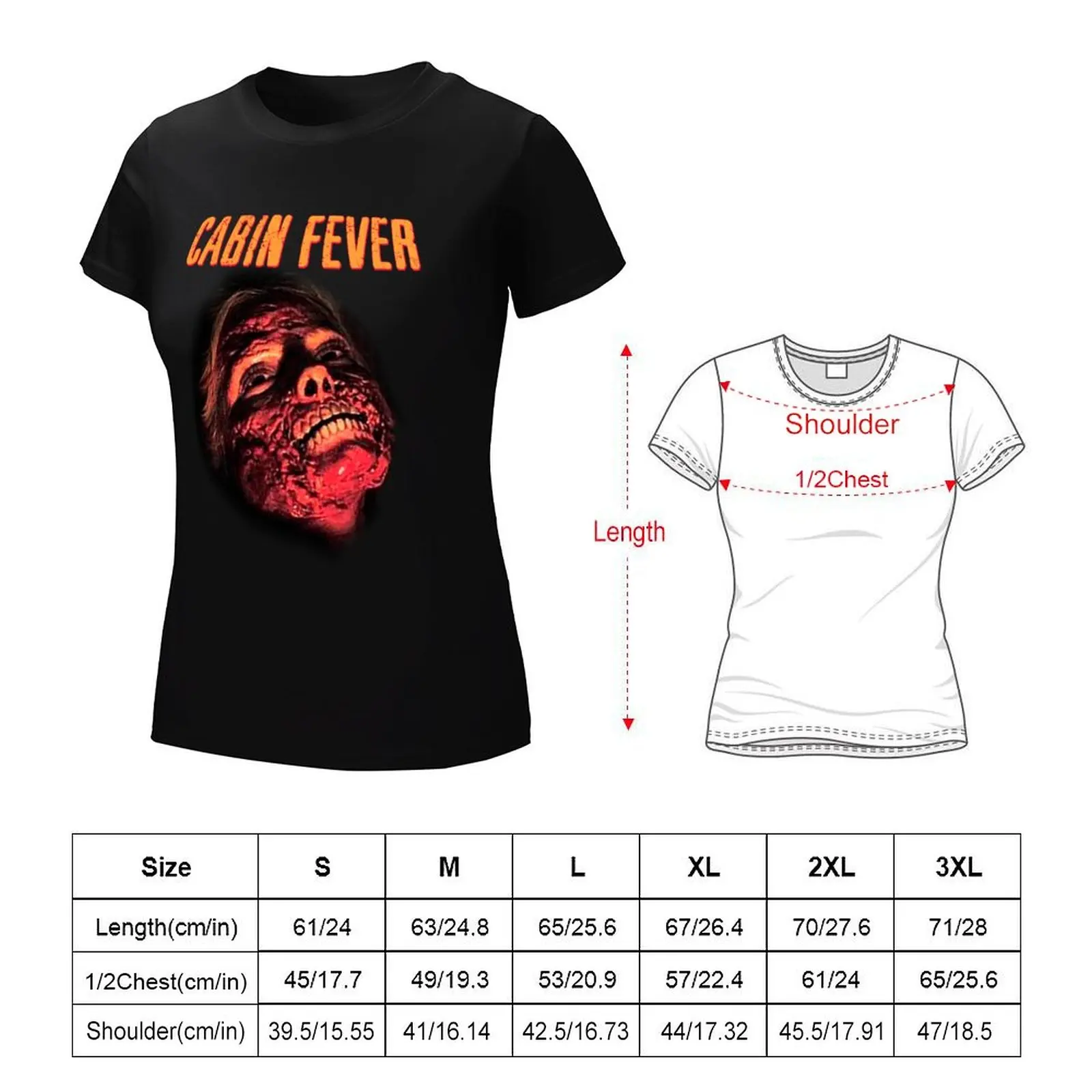 Cabin Fever Skull Face T-Shirt summer clothes vintage clothes shirts graphic tees cute t-shirts for Women