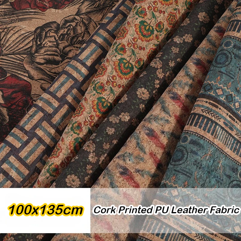 

Ткань из искусственной кожи с пробковым принтом, мягкая ткань, кожа для домашнего дивана, украшение автомобиля, материал, швейные аксессуары «сделай сам», от Metre