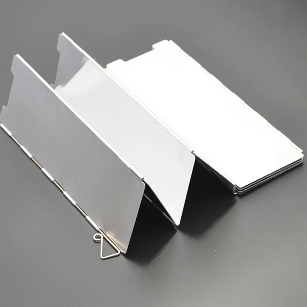 

Portable Aluminum Stove Windscreen Foldable Camping Windshield Outdoor Picnic Lightweight Storage Container Included