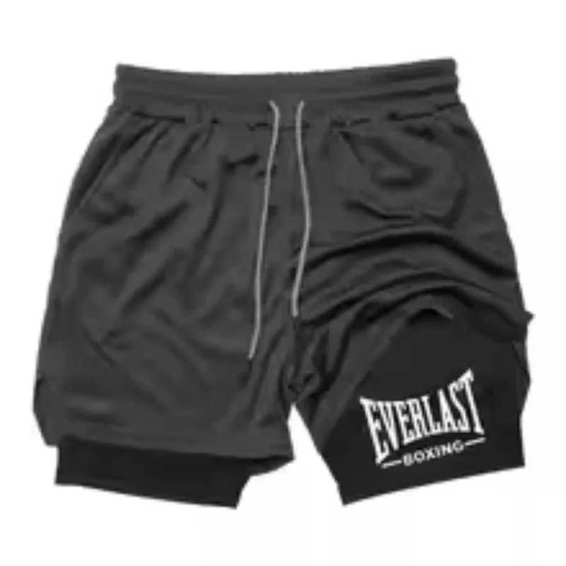 

Men's Fashion Sports Shorts EVERLAST Printed Sports Shorts Double Layer Fast Drying Comfortable Basketball Muscle Fitness Shorts