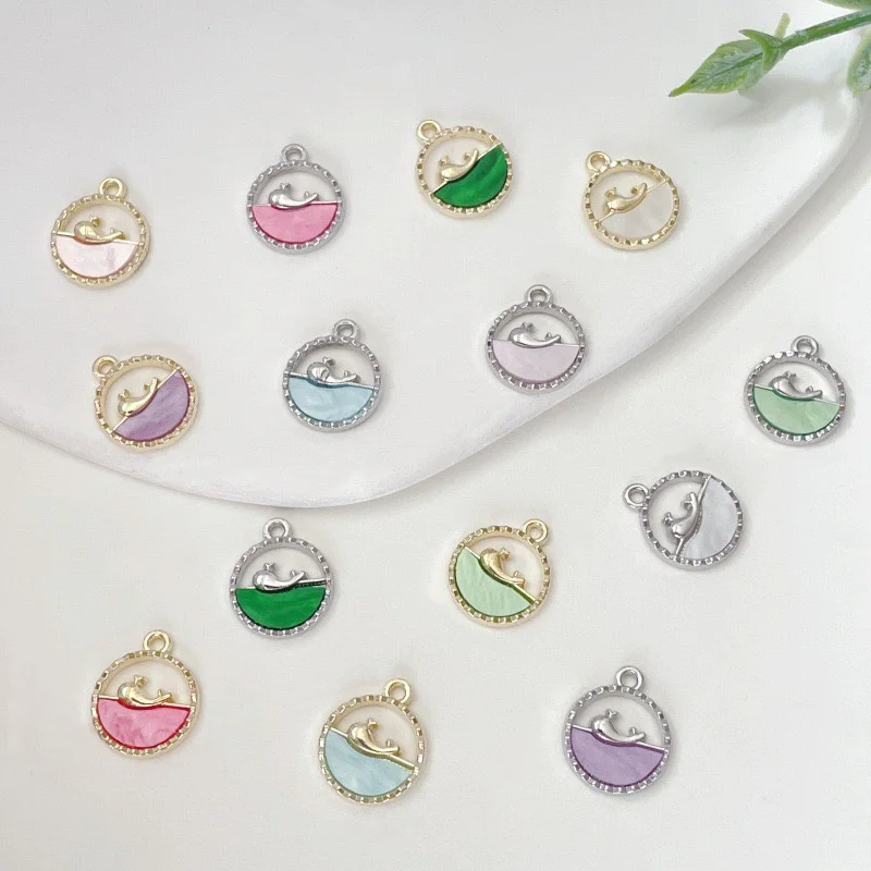 New arrived 100pcs/lot acrylic core geometry rounds shape alloy floating locket charms diy jewelry accessory