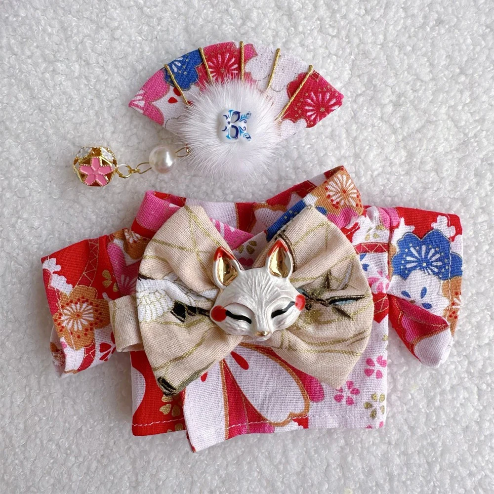 

Одевание в японском стиле для 17 см Labubu V1 V2 V3, наряд для куклы Koi Cherry Blossom, кимоно, кукольный костюм, комплект одежды для куклы