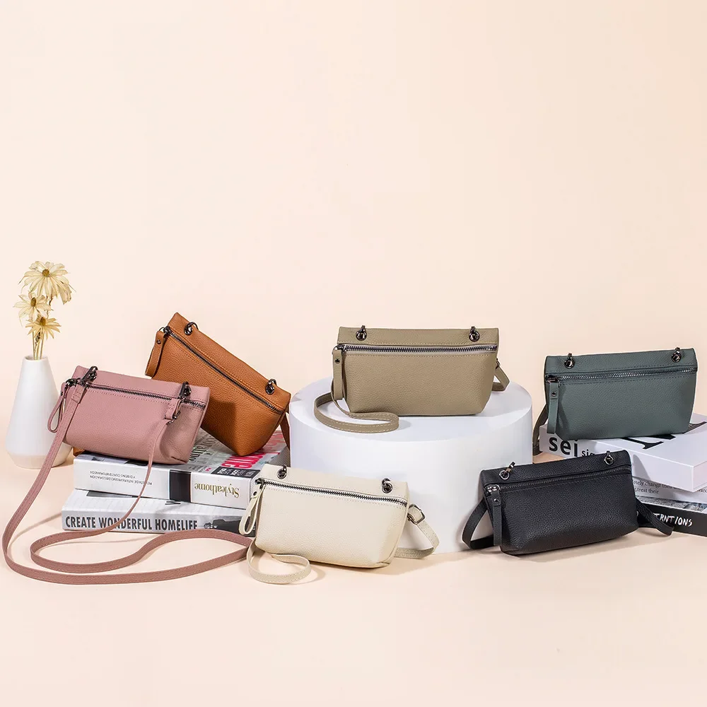 Small Crossbody Purses and Handbags Cell Phone Pouch Wallet Cowhide Underarm Bag Shoulder Bags for Women