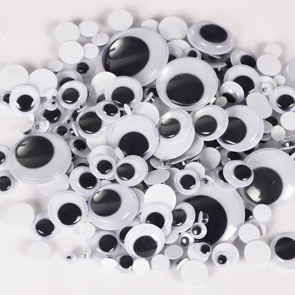 50-500 Stück Selbstklebende Bewegliche Augen 6-30mm Bewegliche Cartoon-Tier-Augen für DIY-Bastelarbeiten, Handgemachtes Spielzeug, Scrapbook-Zubehör – Detail 6
